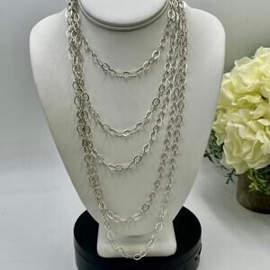 Providence Chain Company PC Sterling Silver Long Oval Link Chain Necklace‎ 100”